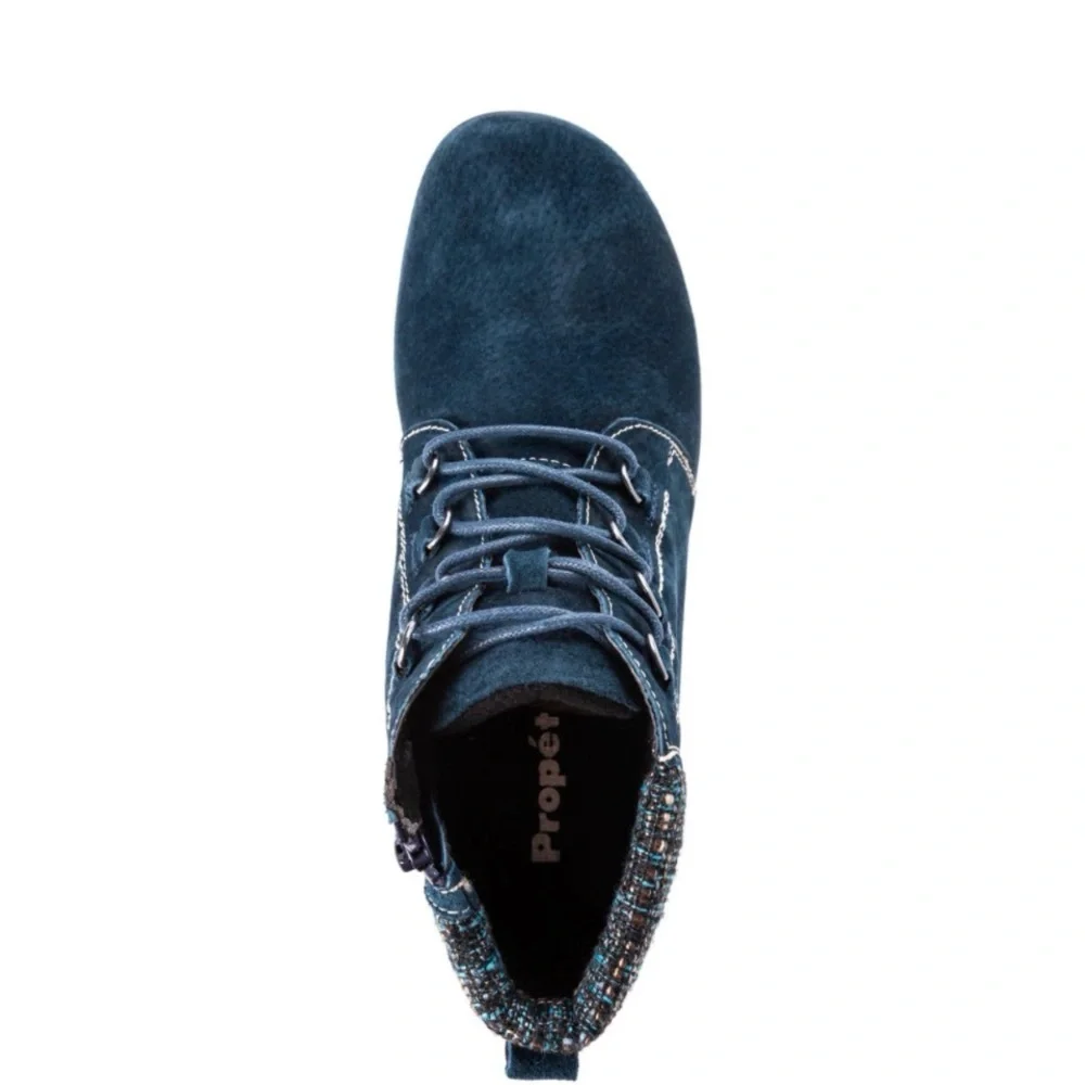 Propet Delaney Navy Suede Water Resistant Ankle Boots size 6 N (AA)
